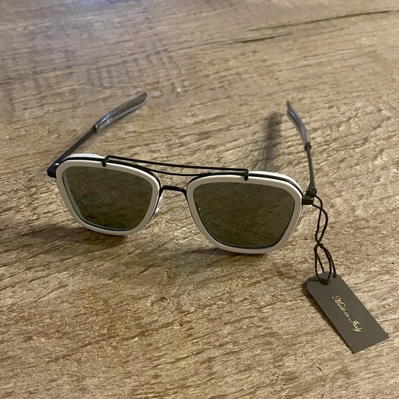 Rag & Bone Phantom Leather Wrapped Sunglasses. - Picture 8 of 12